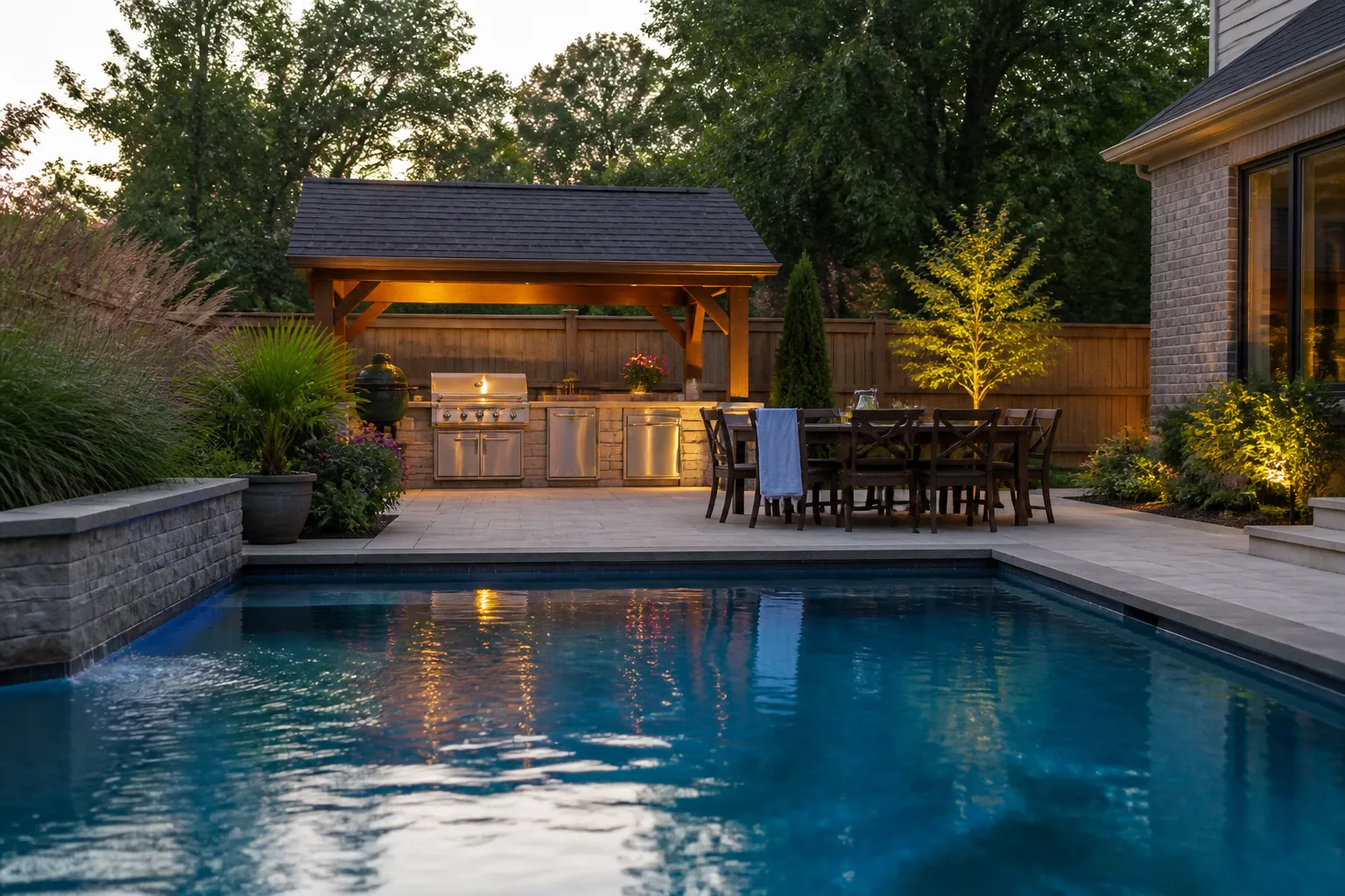Custom pool and outdoor kitchen in Mt. Juliet